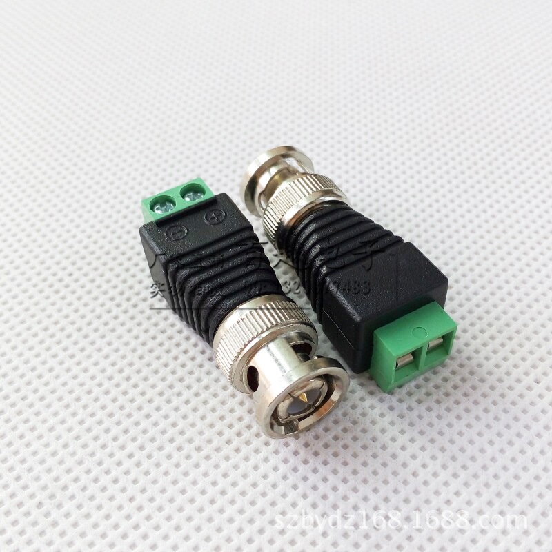 bnc公头绿色接线端子 塑胶bnc公座接线装配插头 bnc公座