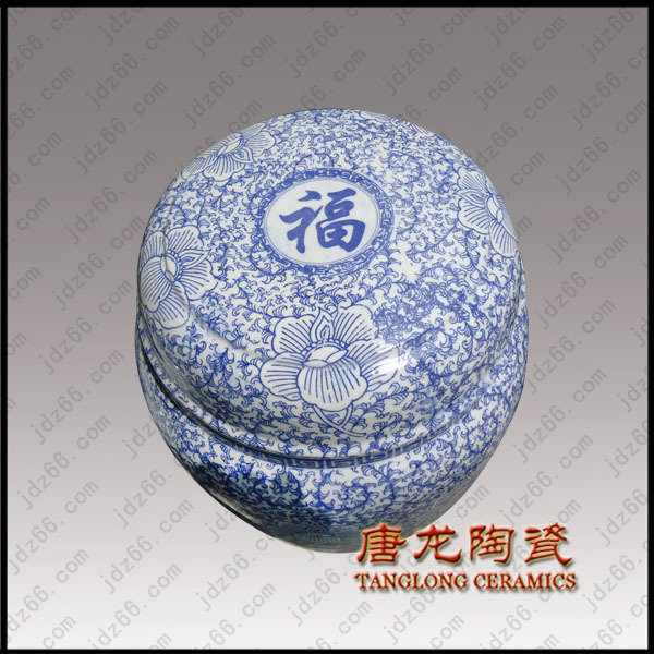39,青花福字陶瓷骨灰盒ghhqqizq039-高54cm直