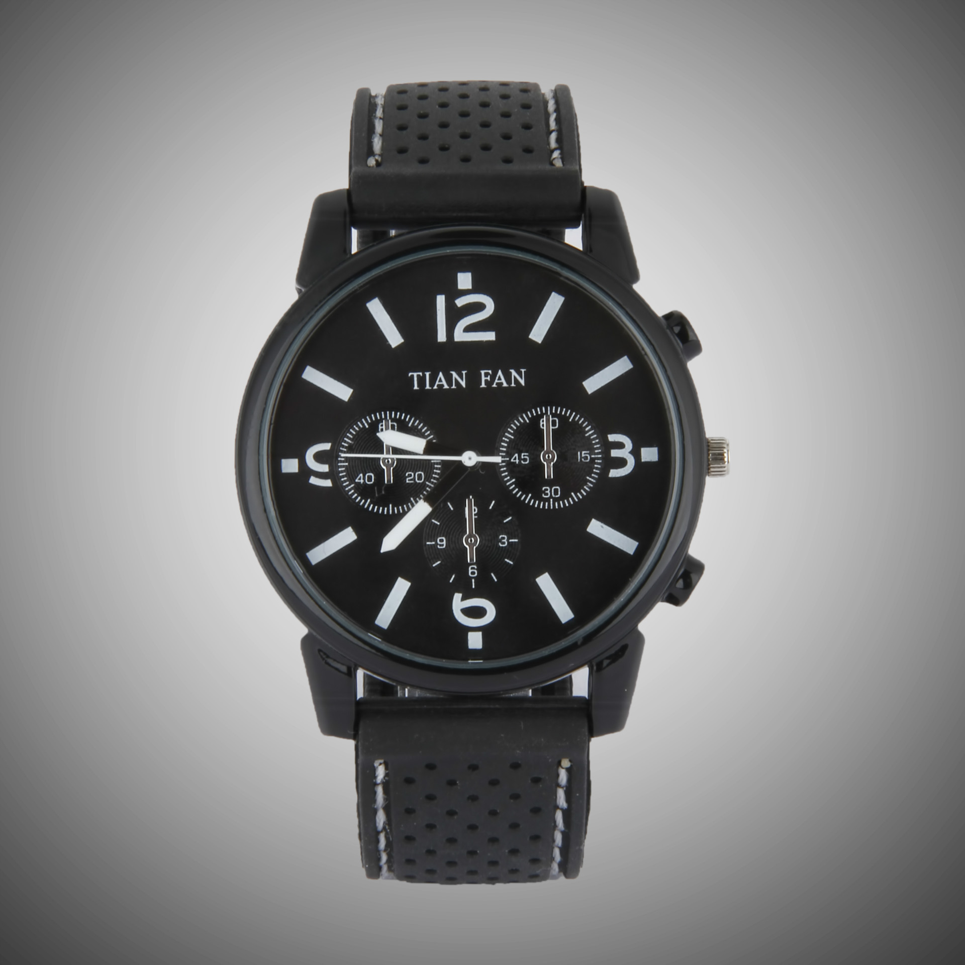 批发新款休闲时尚个性大表盘假三眼男士手表 运动手表一件代发