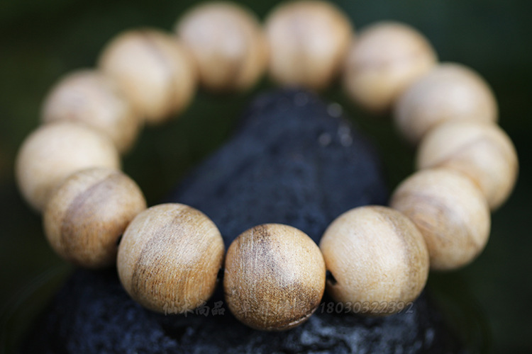 越南沉香 白风沉1.8cm手串 白木沉天然保健佛珠手链厂家一件代发