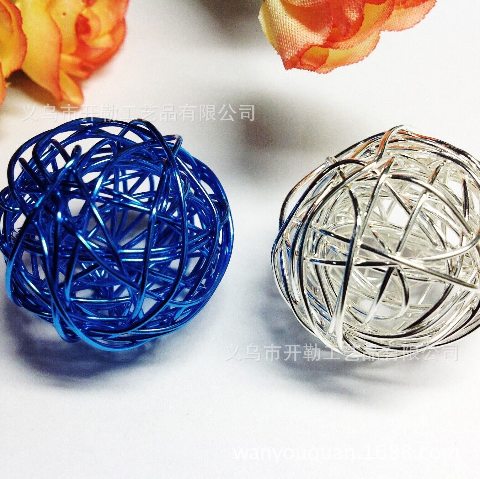 铁丝杨梅波浪直线球手工绕线球 铁丝桃心 手工饰品灯饰配件批发
