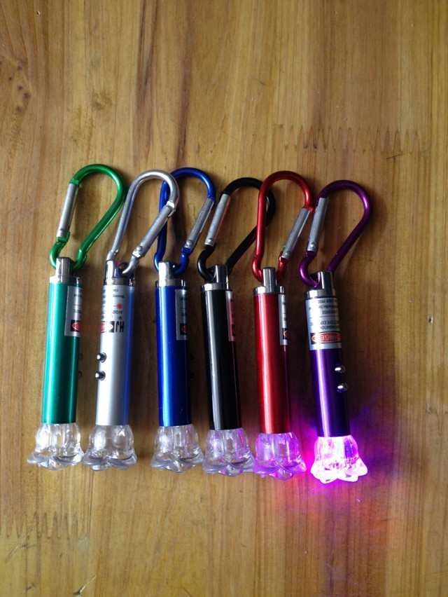 厂家直销 红外线激光灯 登山扣迷你小手电筒 双彩 手电 激光