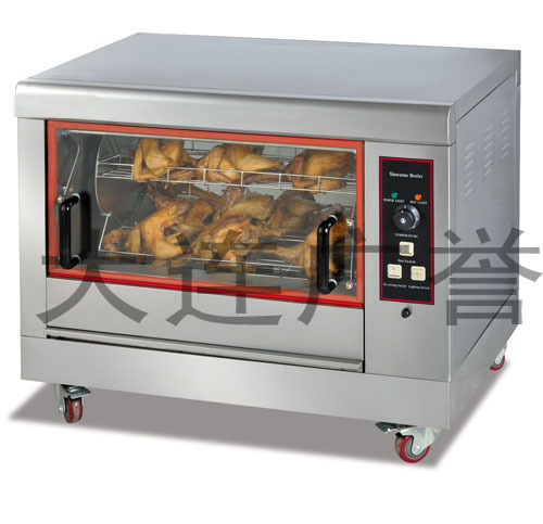 卧式全电旋转烤炉箱 大型自动烤鸡烤鸭炉 展示型烤鸭炉 赠送腌料