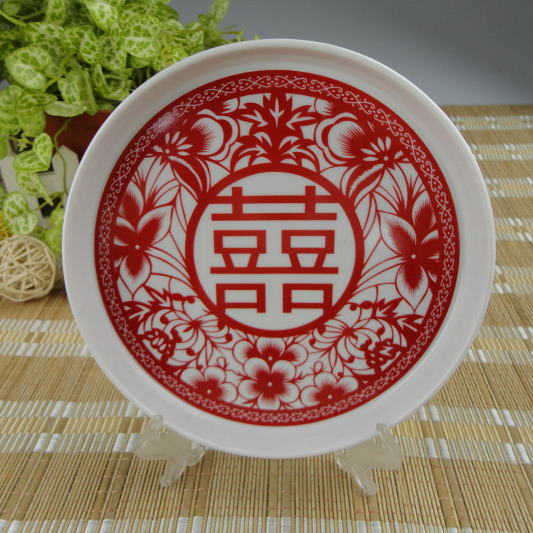 2014新款鸳鸯剪纸茶具 4杯茶具套装 6头剪纸婚庆用品茶杯茶壶