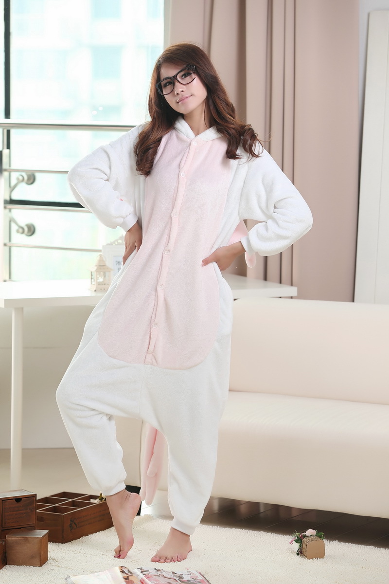 春秋新款卡通男女连帽睡衣 可爱连体睡衣 动物情侣睡衣厂家直销