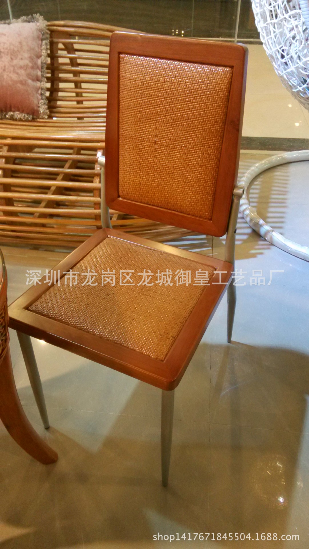 印尼真藤结合铁架简约实惠款藤椅 茶馆 饭店等公共场所必备餐椅