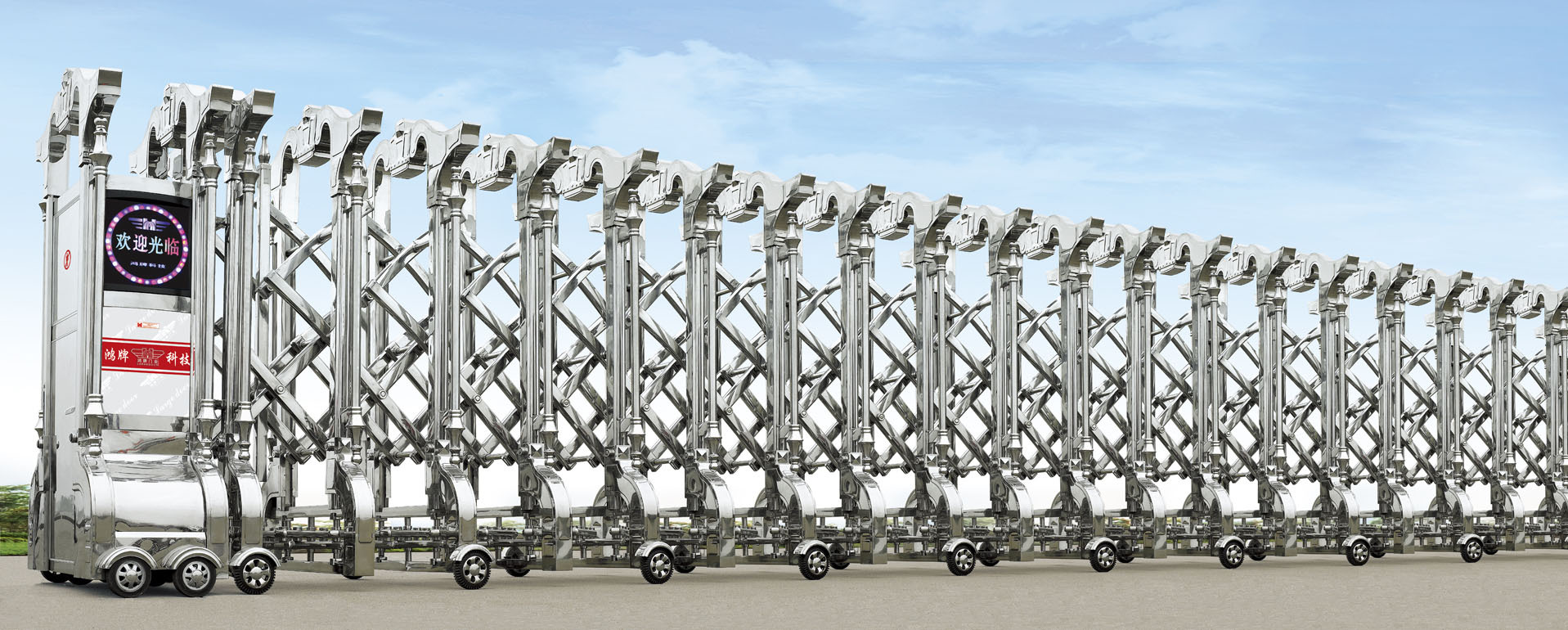 大型不电动伸缩门图片,供应大型自动伸缩门 大型不电动伸缩门图片大全