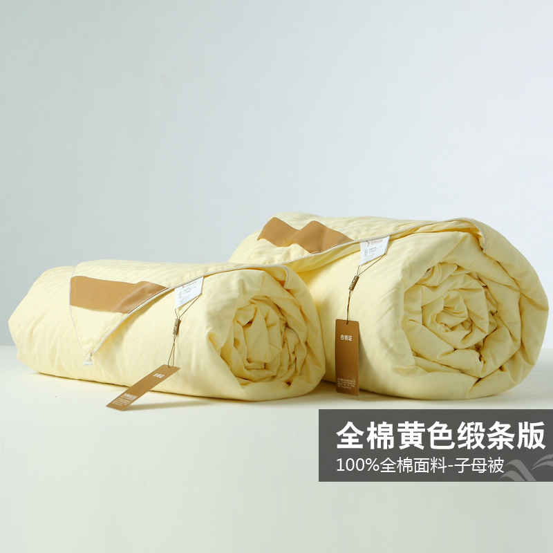 全棉缎条黄子母款黄2