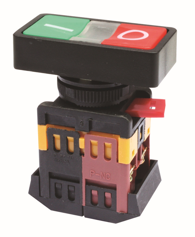 马可双位带灯按钮开关 as-22-25n 方头按钮 22-25按装孔径