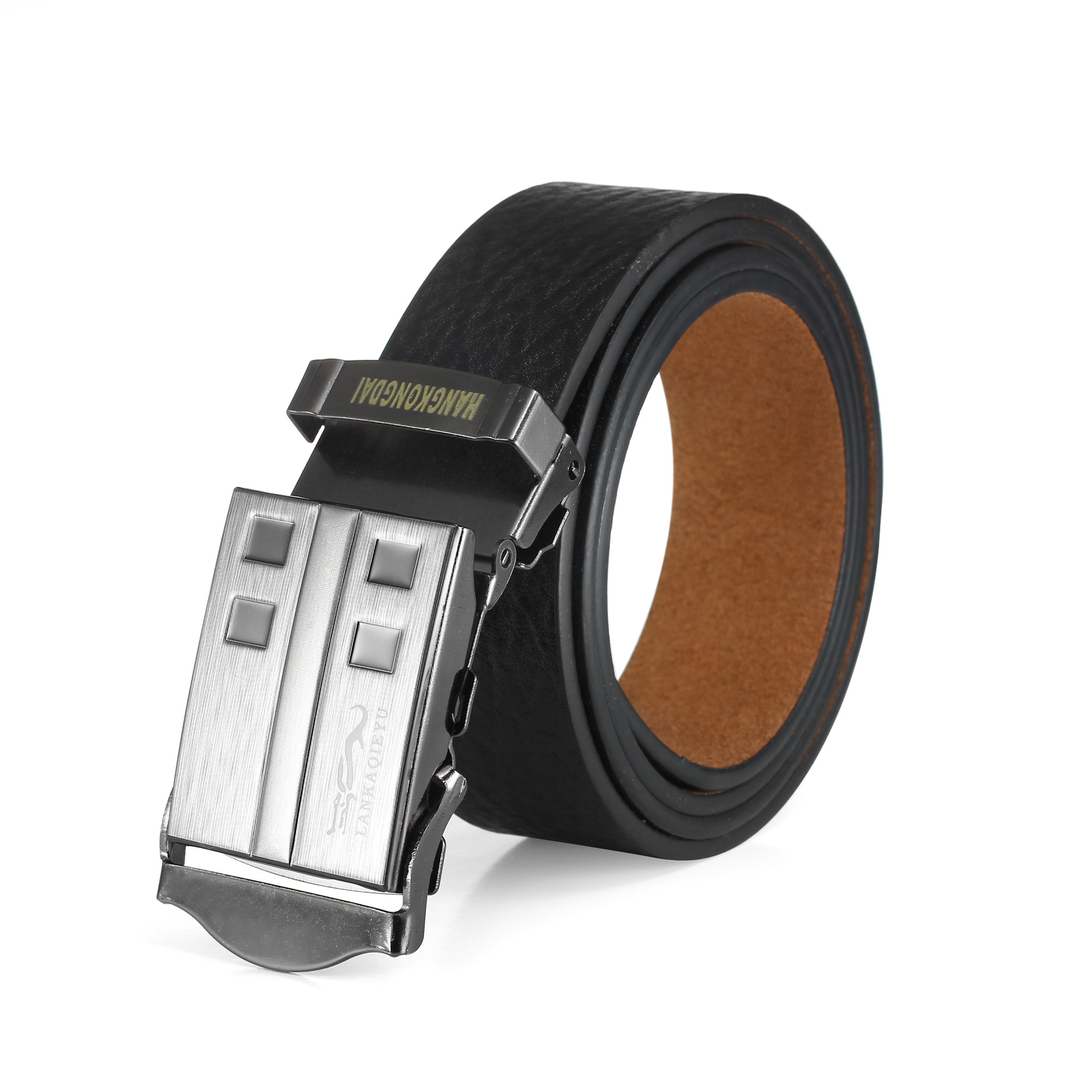 男士超千航空牛津男款皮带太空腰带板扣4.0铁扣无牙毛绒底带皮带