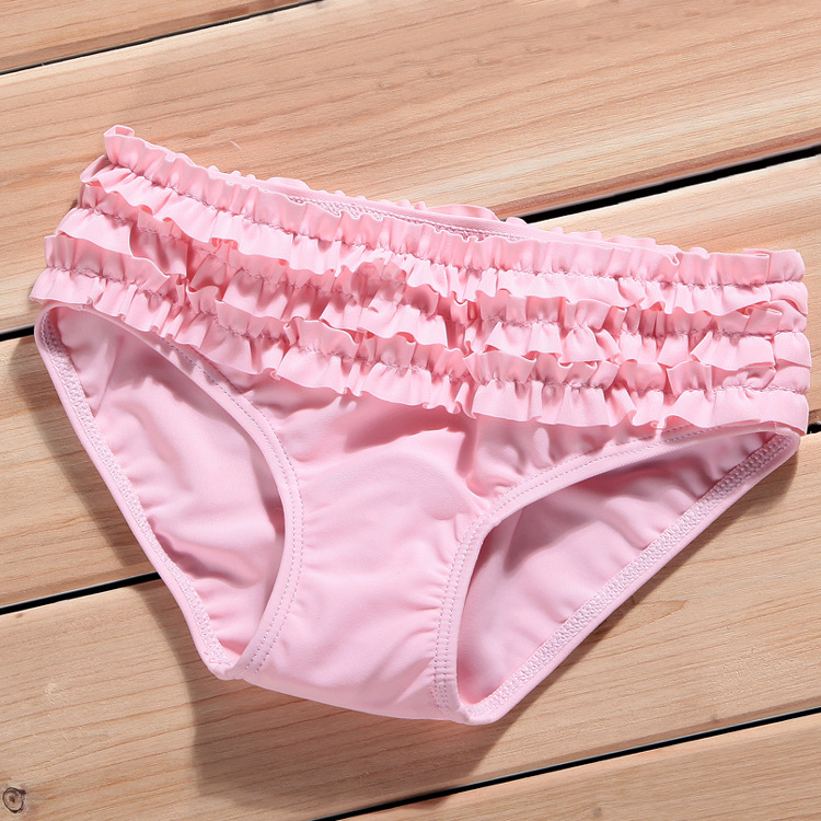 儿童泳裤 女 女童可爱木耳游泳裤 亿栢渡品牌婴儿宝宝 小女孩泳裤