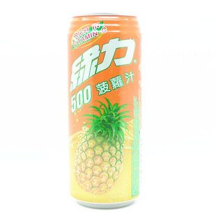 热卖台湾进口果汁饮料 味丹绿力菠萝汁饮料490ml 整箱24罐