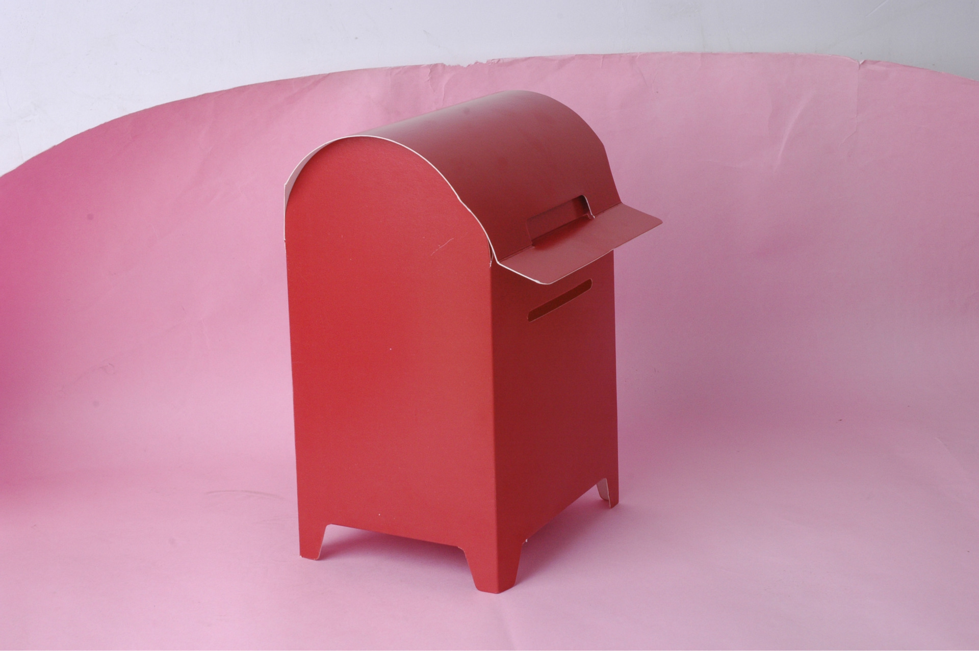 diy儿童红色环保纸制工艺品邮箱玩具