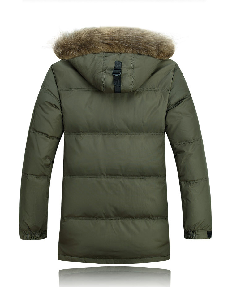 Men's Duck Down Hoodie Warm Jacket Winter Long Parka Coat Overcoat Warm ...