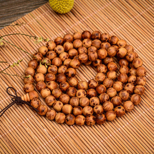 8mm高密度老料太行崖柏顺纹水波纹雀眼木珠108颗佛珠多圈手链手串