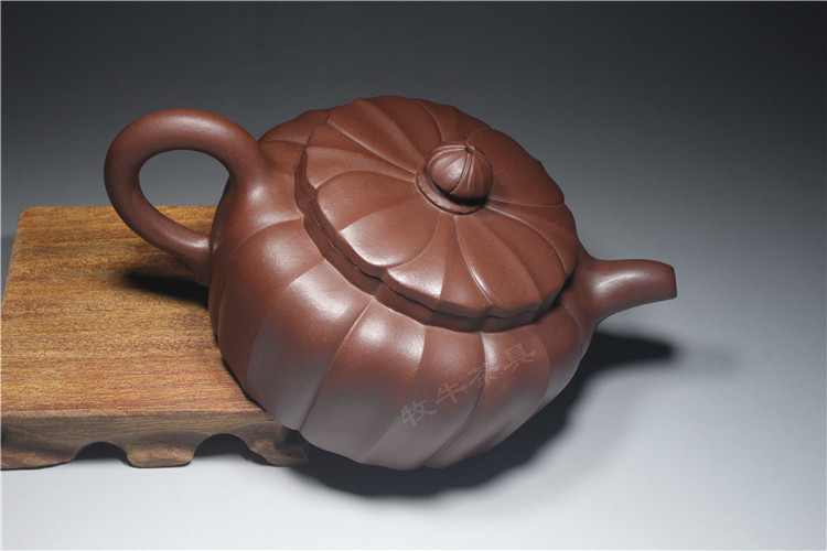 蒋华仙高难度紫砂壶合菱德钟壶350ml 宜兴原矿紫泥制壶师傅制作