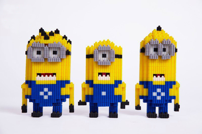 1号小黄人拼装积木迷你型小颗粒拼装积木 儿童益智拼装玩具720pcs