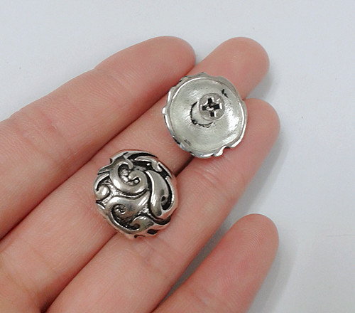 19mm直径925银扣复古祥云纹(goro-s高桥印第安风格)-57418-25