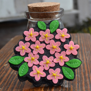 jz01桃花朵朵镜子免裁剪材料包 金涵手工 自己做