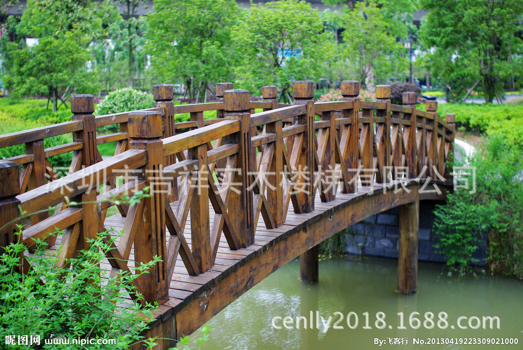 園林景觀工程,木橋,小橋,廊橋,小橋流水裝飾