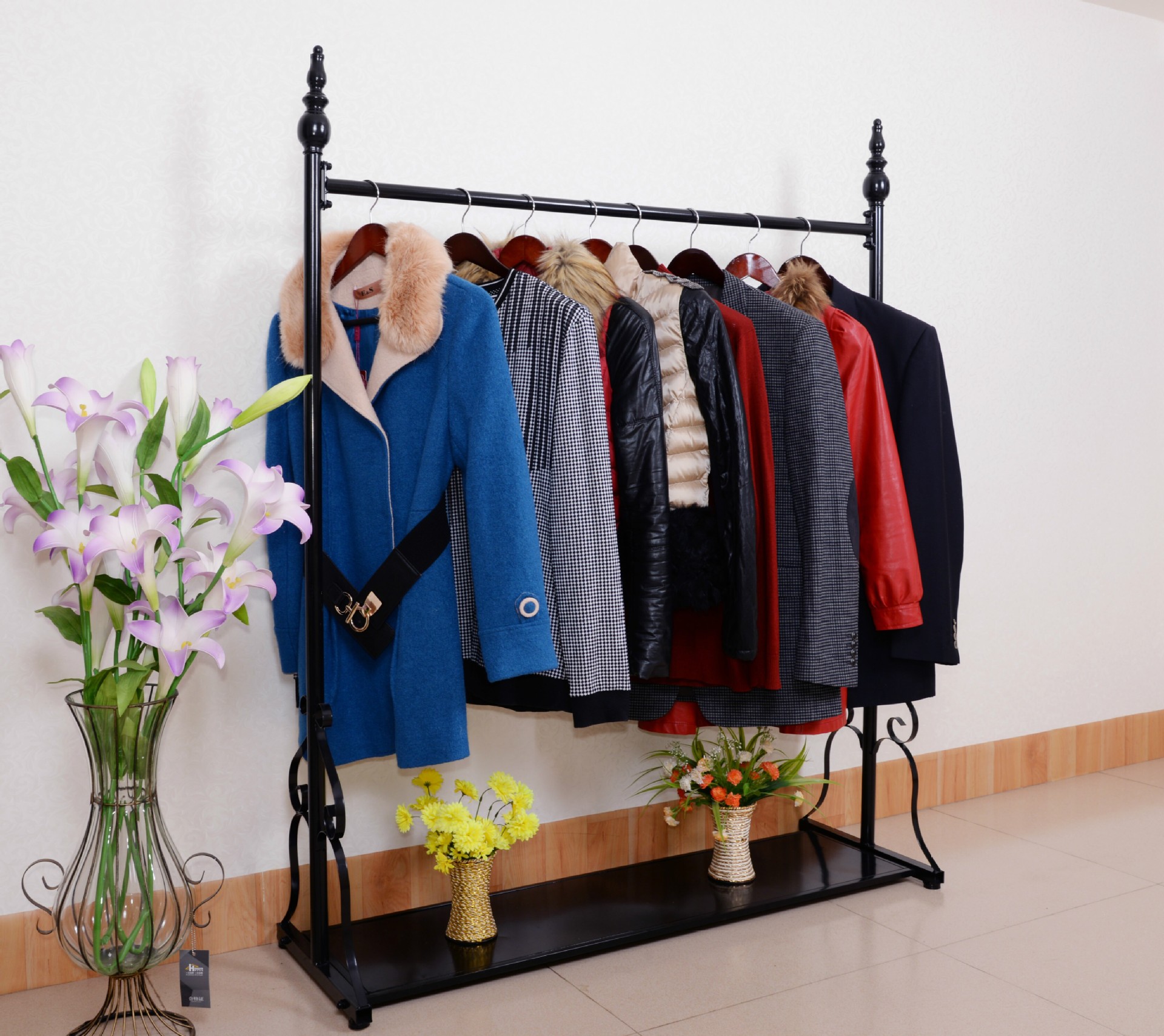 欧式时尚衣服展示衣架服装店衣服展示货架落地服装架服装店挂衣架