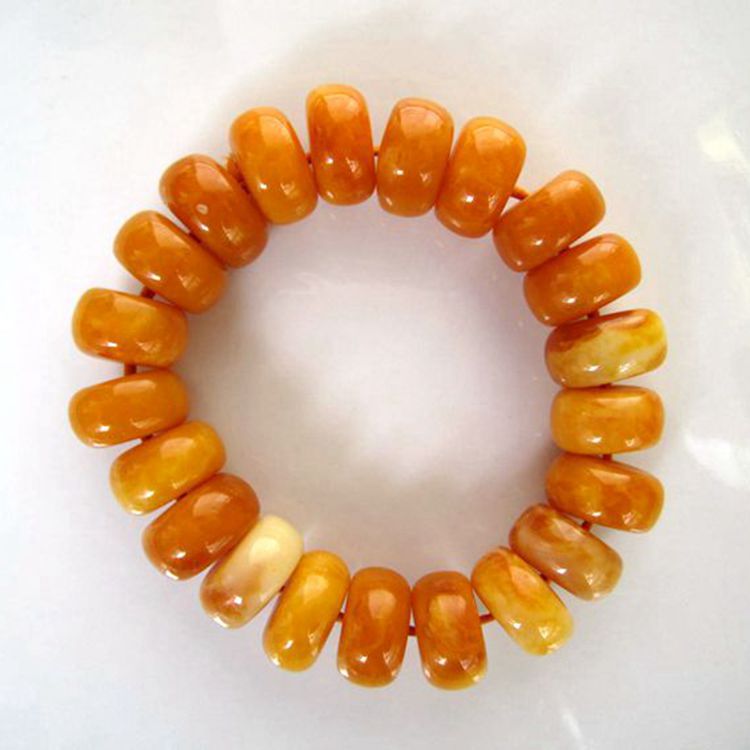 天然松香合成蜜蜡浮盐水手链算盘珠老蜜蜡手串男士新款饰品批发