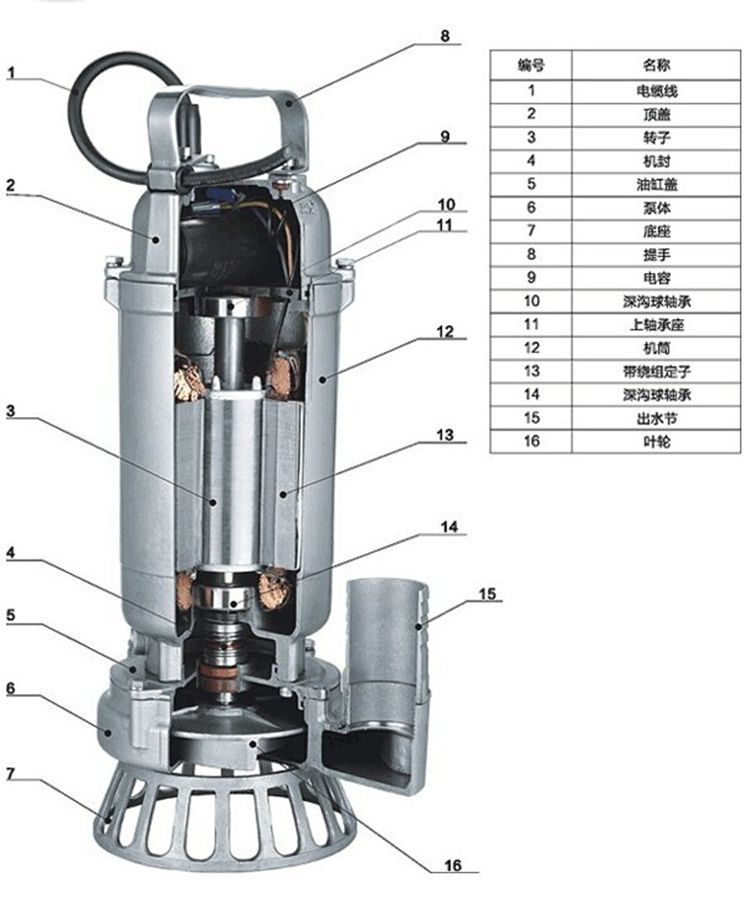 正品老百姓304全不锈钢污水泵潜水泵wq(d)220v/380v丝口出水节