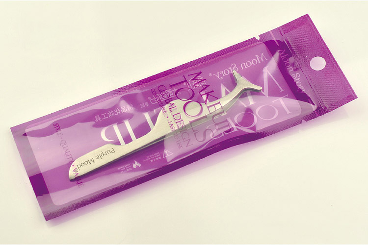 2122 萌黛儿大眼格格系列化妆镊子 弧口睫毛夹 镜面睫毛镊子