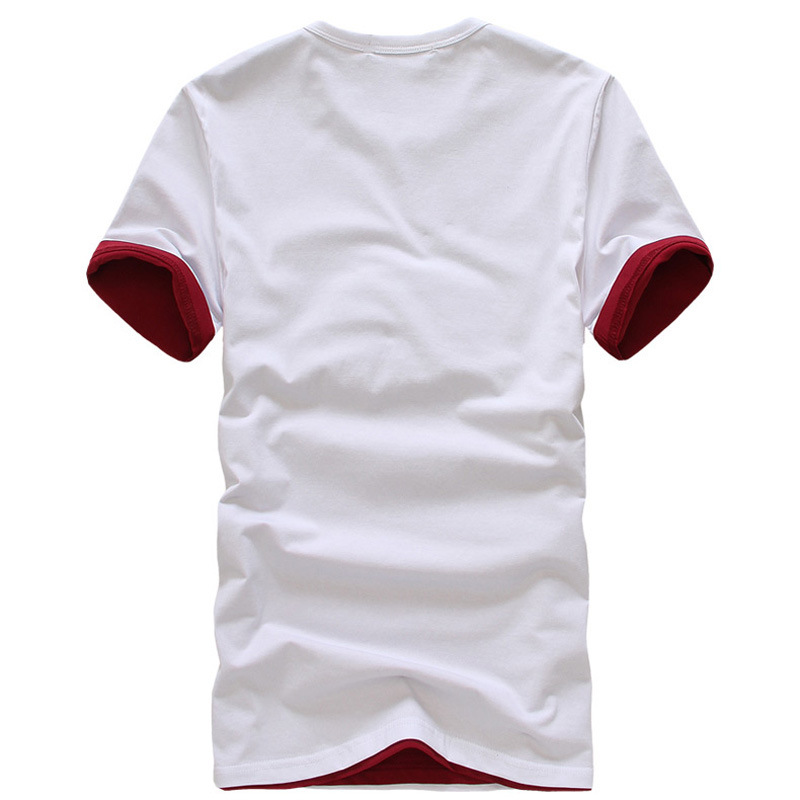 男士圆领全棉半截短袖t恤韩版修身灰红白色打底衫情侣装班服衣服