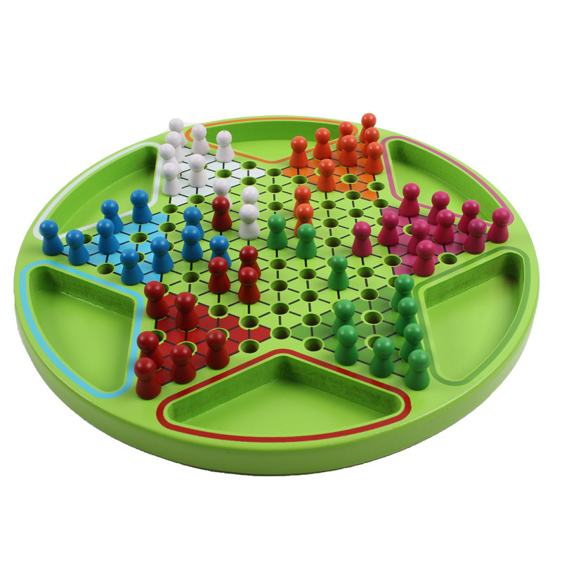 厂家直销儿童跳棋木制大号益智玩具 精品六角跳棋桌面游戏