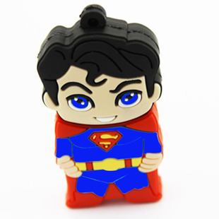 工厂批发pvc胶地球超人u盘个性卡通礼品动漫人物u盘防水特价优盘