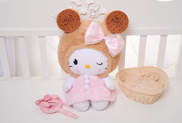 厂家直销饼干kt猫咪毛绒公仔 凯蒂大号猫娃娃玩具 情人节礼物