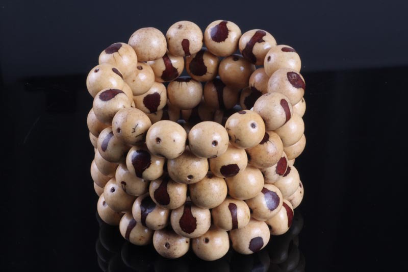 天然精品大小佛眼白麒麟眼菩提子原籽原色阴阳老菩提佛珠手串手链