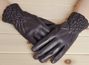 冬皮羊皮保暖棉手套 开车手套加绒棉手套 真皮手套女士