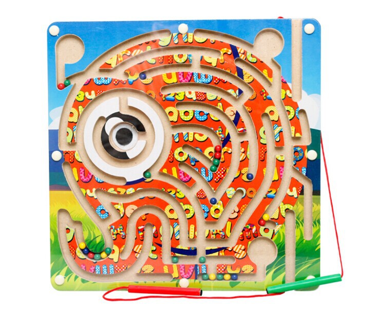 木制玩具 公鸡迷宫找位 亲子玩具 宝宝智力早教益智玩具