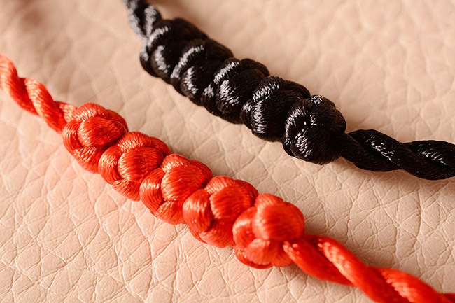 t1412 五结红黑绳情侣手链 男女时尚互赠精品 表达美好祝福