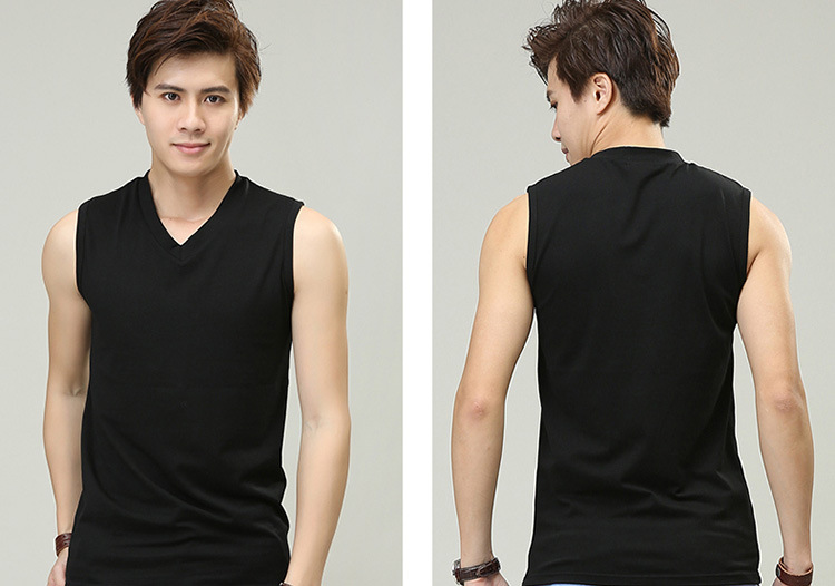 夏季新款 男士时尚弹力背心 纯棉透气宽背背心 汗背心 男14l--607