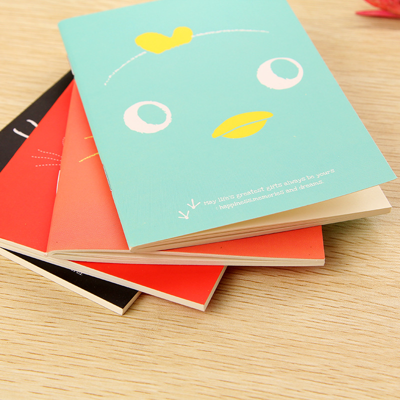 2014新款青春时尚个性可爱猫咪表情封面记事本64开骑马钉笔记本