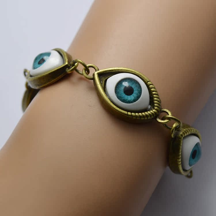 现货供应 外贸饰品欧美时尚大牌天使恶魔的眼睛手链 12036