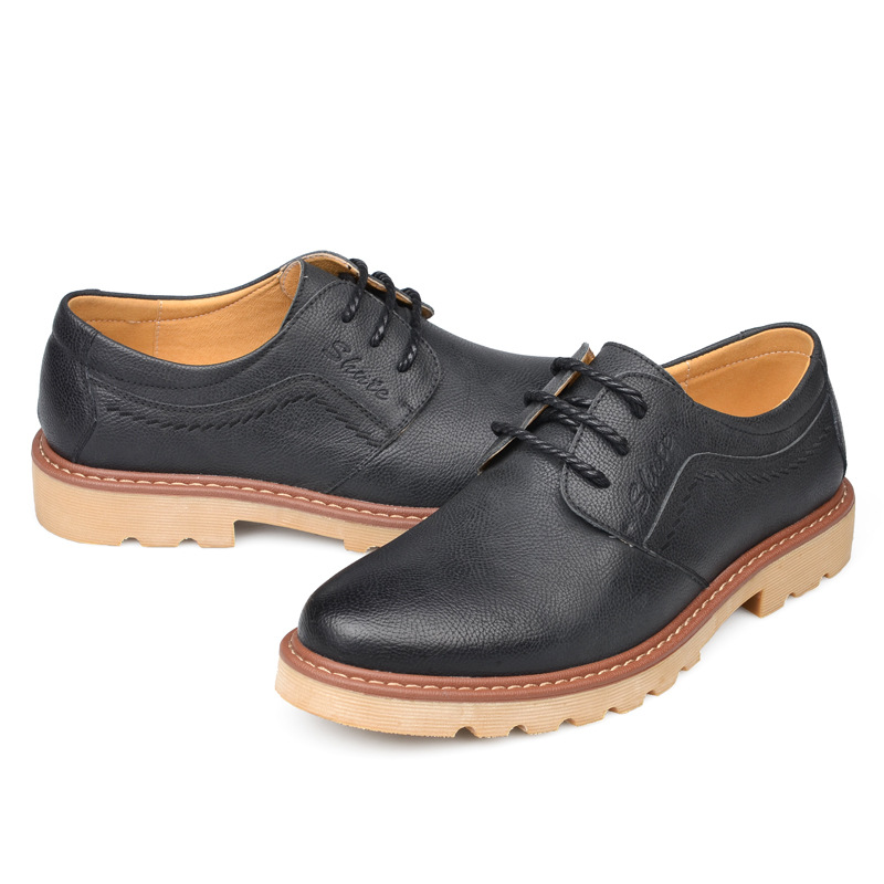 男士式休闲皮鞋单鞋真皮鞋子商务男鞋二层皮温州鞋子现货批发