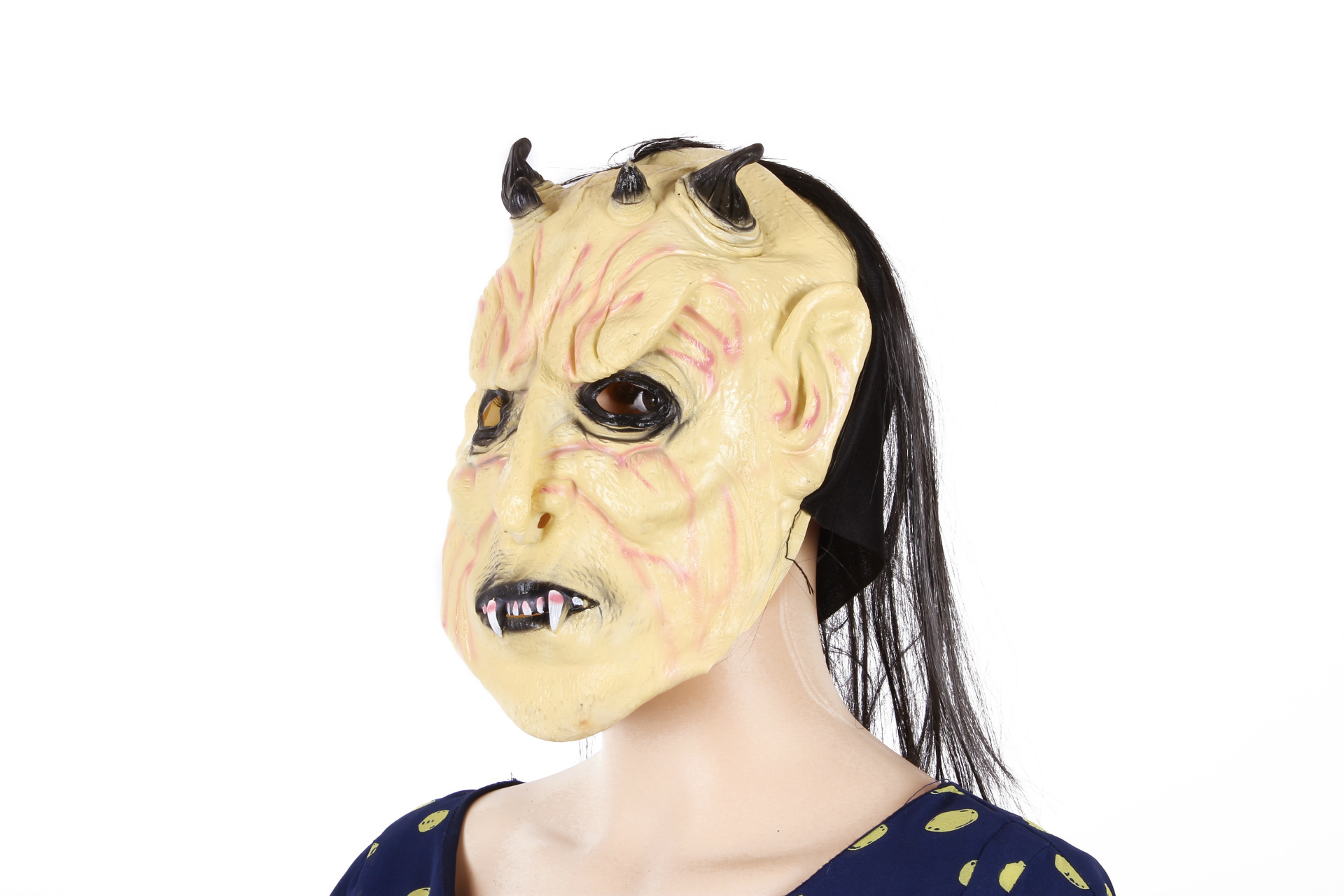 恐怖面具,带发胶皮鬼脸面具100k