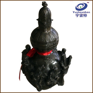 1宇宙神 开光纯铜精工立体浮雕八仙葫芦摆件八卦 葫芦镇宅