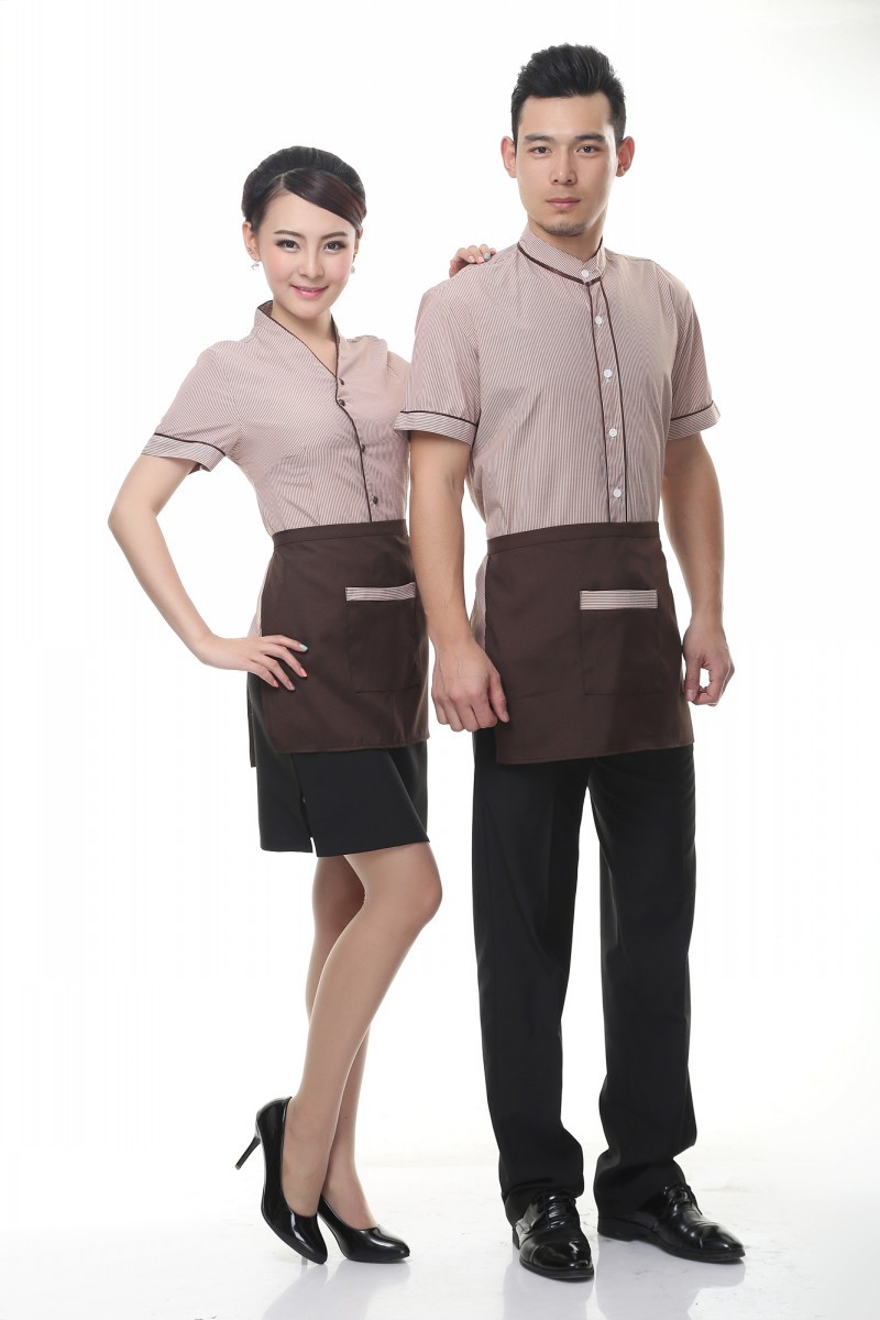 酒店服务员工作服定做 2014高级咖啡厅西餐厅服务员制服定做
