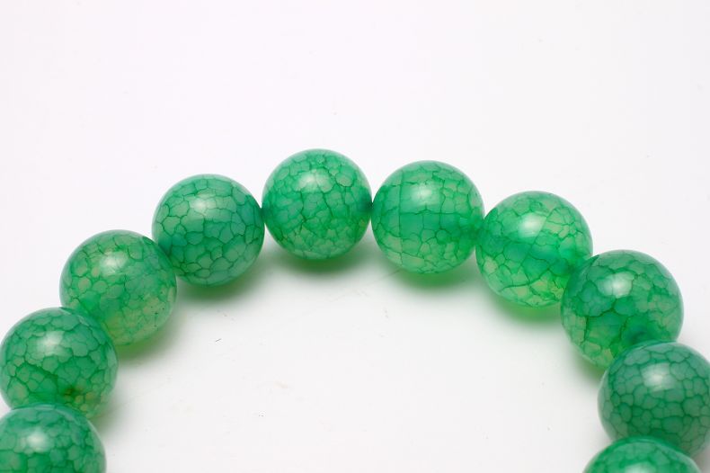 绿色龙纹玛瑙散珠 龙鳞玛瑙批发 玛瑙手串批发 龙鳞石厂家直销