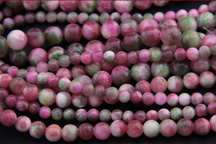 彩云玉散珠 彩色玉石珠子 diy饰品配件圆珠手链项链配件珠批发