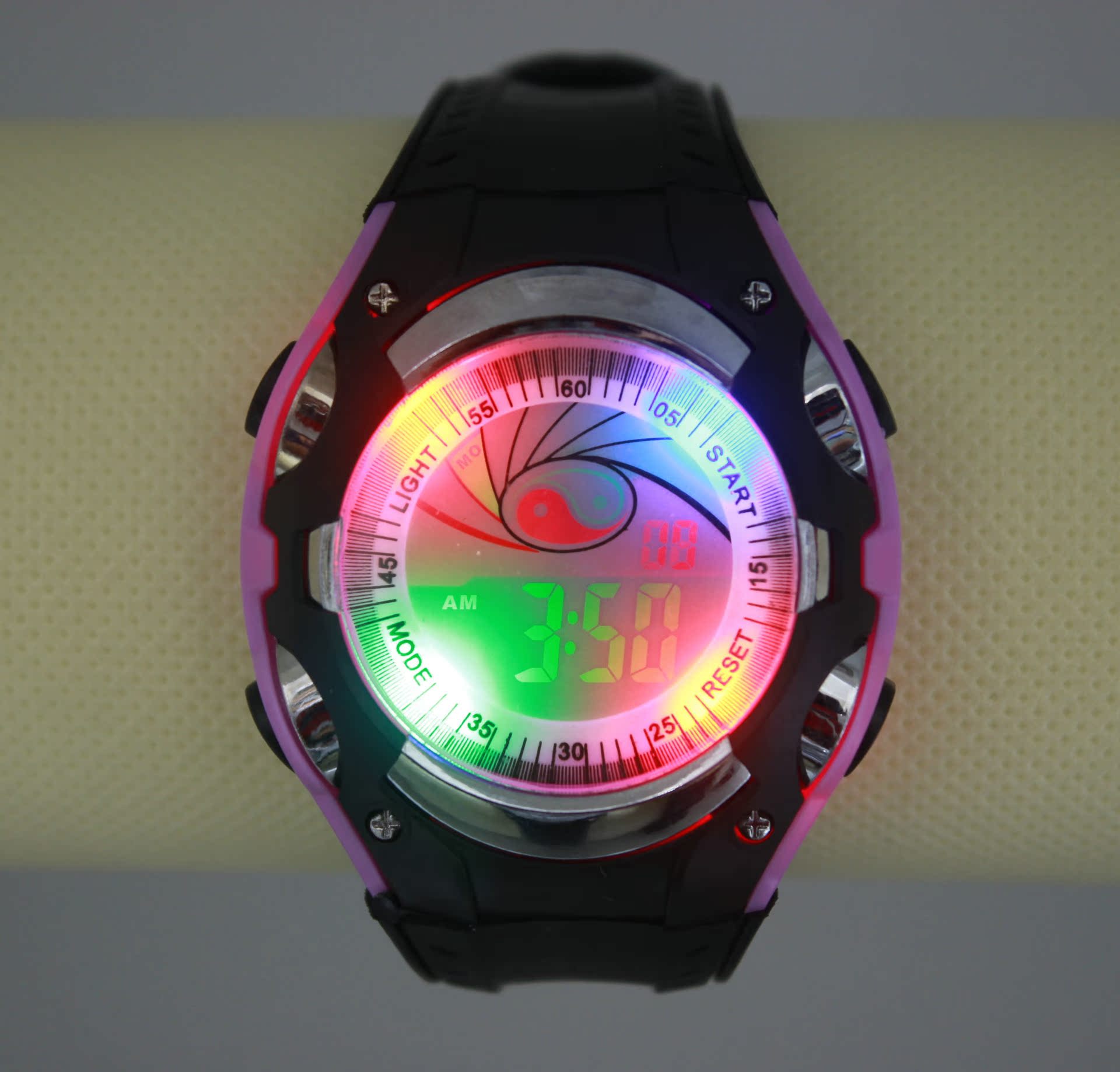 sd-65p/69p/多功能七彩夜光儿童电子表手表批发 时尚跑马灯女表