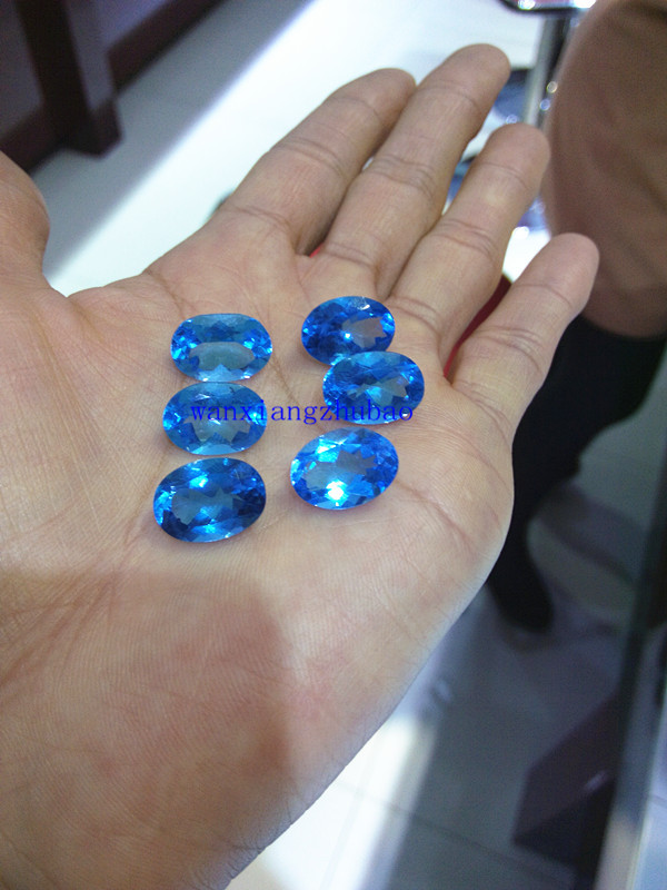 包邮 批发 椭圆形 蓝黄玉,托帕石 360元/粒 净度火彩好 裸石