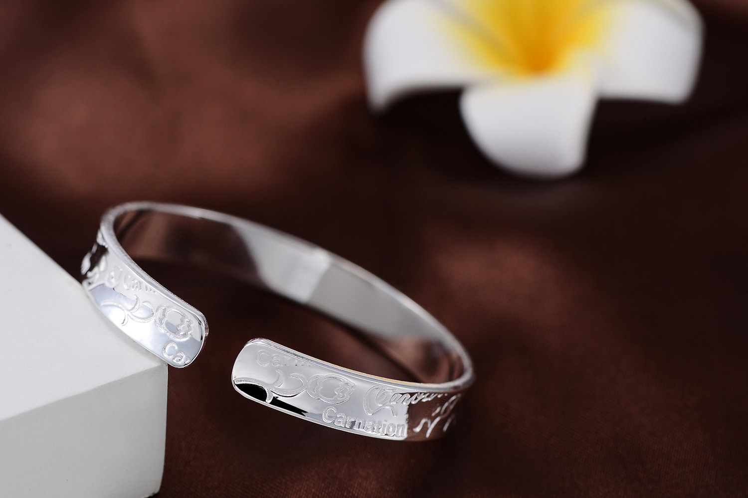 批发代销 感恩之花镀银手镯 女 镀银镯子 淘宝爆款感恩之花手镯