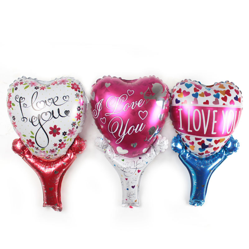 生日婚庆爱心铝膜气球 儿童玩具气球魔法棒气球 手持棒 厂家直销