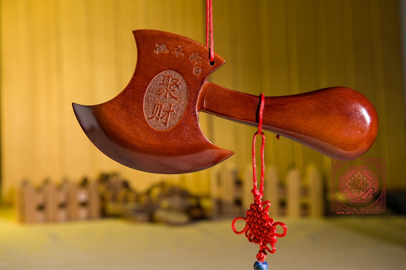 桃木轩6号桃木斧子 高档婚房摆件装饰品 结婚镇宅聚财创意工艺品图片